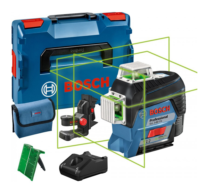 Líniový laser BOSCH GLL 3-80 CG + BM 1 Univerzálny držiak 0601063T00Vehicle service